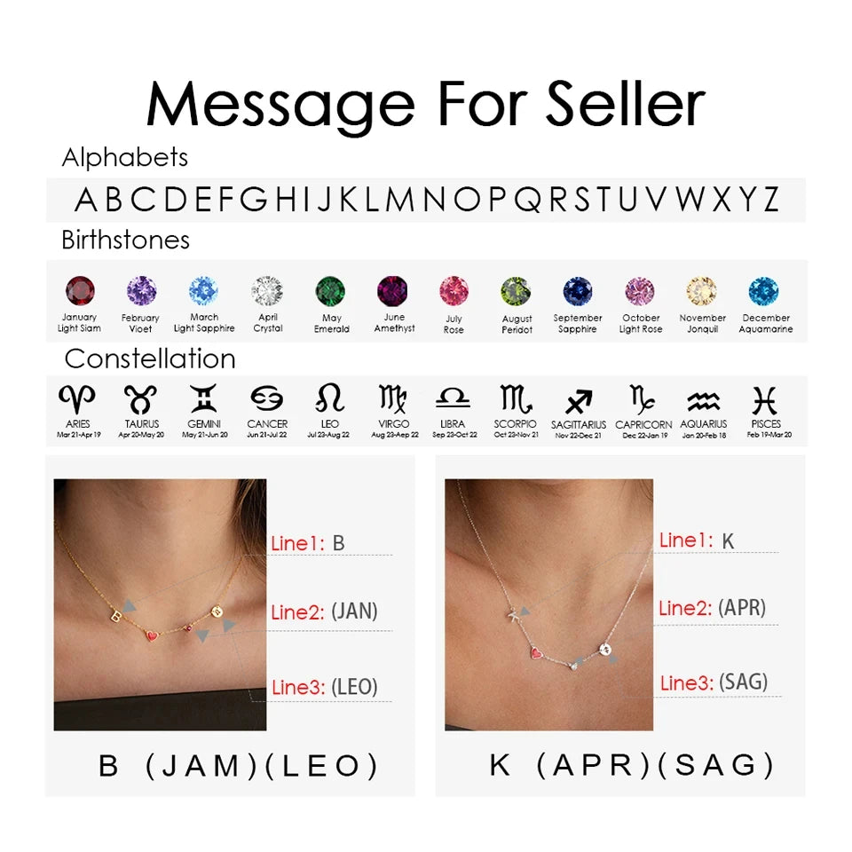 The Letter - Stone - Zodiac Necklace